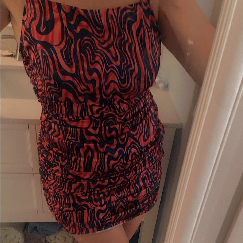 SHEIN Asymmetrical Red and Black Dress
